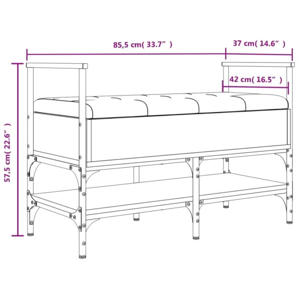 vidaXL Lavička na topánky sivá sonoma 85,5x42x57,5 cm kompozitné drevo – Obrázok 11