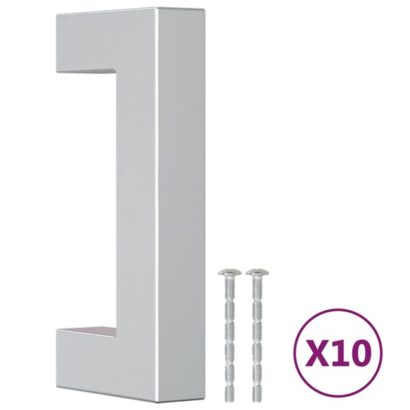 vidaXL Rukoväte na skrinku 10 ks strieborné 64 mm nehrdzavejúca oceľ – Obrázok 2