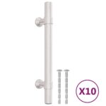 vidaXL Rukoväte na skrinku 10 ks strieborné 96 mm nehrdzavejúca oceľ – Obrázok 2