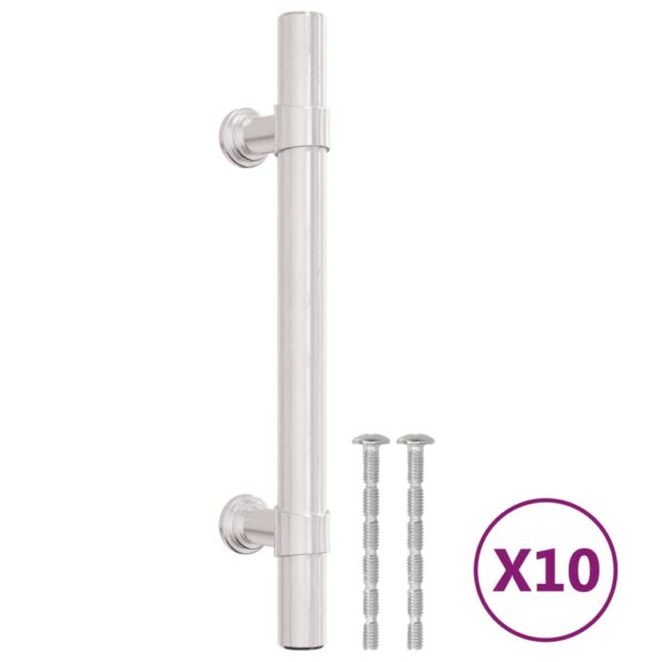 vidaXL Rukoväte na skrinku 10 ks strieborné 96 mm nehrdzavejúca oceľ – Obrázok 2