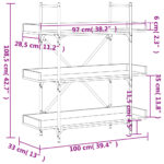vidaXL Knižnica 3 police dub sonoma 100x33x108,5 cm kompozitné drevo – Obrázok 9