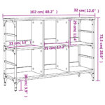 vidaXL Komoda sivá sonoma 102x32x73,5 cm kompozitné drevo – Obrázok 9