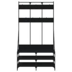 vidaXL Vešiak na šaty s botníkom čierny 100x40x184 cm – Obrázok 4