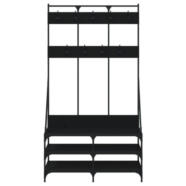 vidaXL Vešiak na šaty s botníkom čierny 100x40x184 cm – Obrázok 4