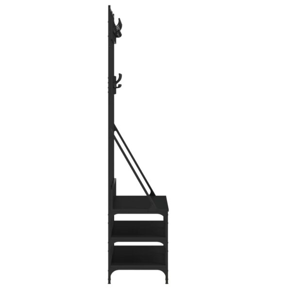 vidaXL Vešiak na šaty s botníkom čierny 100x40x184 cm – Obrázok 5