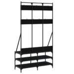 vidaXL Vešiak na šaty s botníkom čierny 100x40x184 cm – Obrázok 6