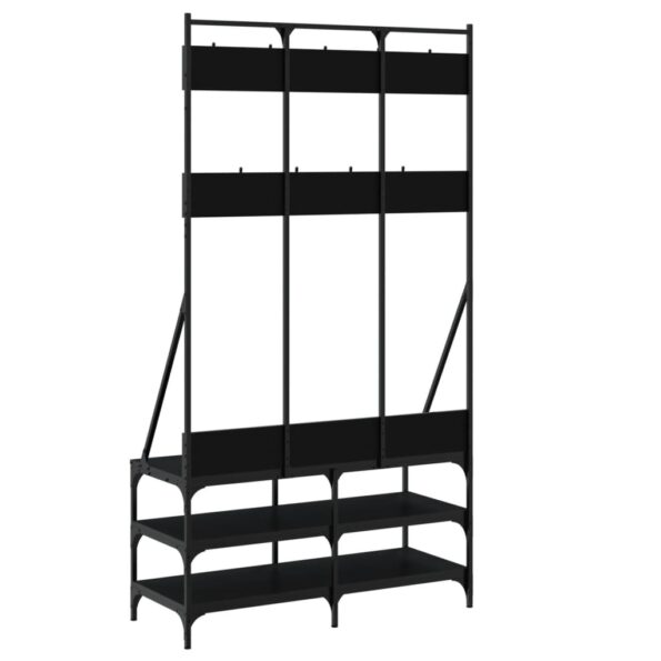 vidaXL Vešiak na šaty s botníkom čierny 100x40x184 cm – Obrázok 6