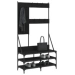vidaXL Vešiak na šaty s botníkom čierny 100x40x184 cm – Obrázok 3