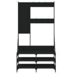 vidaXL Vešiak na šaty s botníkom čierny 100x40x184 cm – Obrázok 4