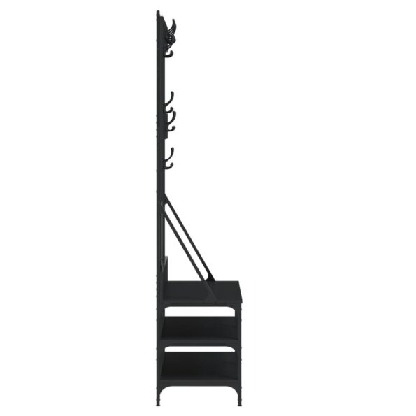 vidaXL Vešiak na šaty s botníkom čierny 100x40x184 cm – Obrázok 5