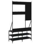 vidaXL Vešiak na šaty s botníkom čierny 100x40x184 cm – Obrázok 6