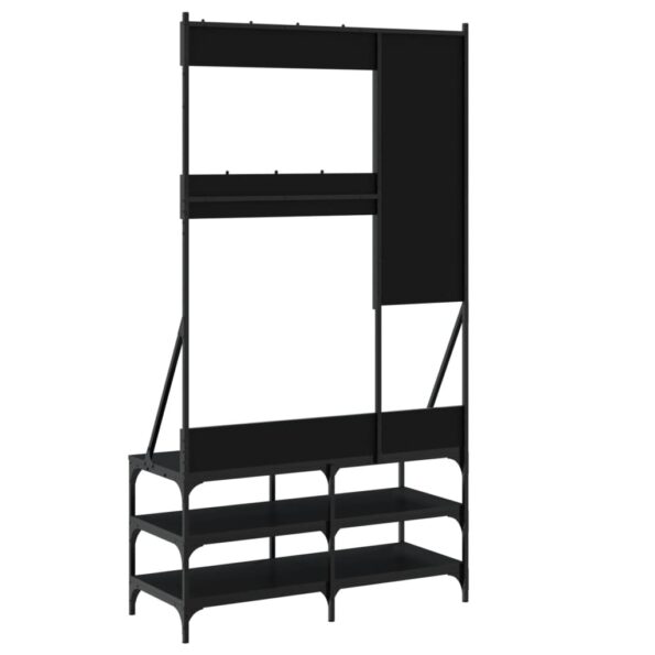 vidaXL Vešiak na šaty s botníkom čierny 100x40x184 cm – Obrázok 6