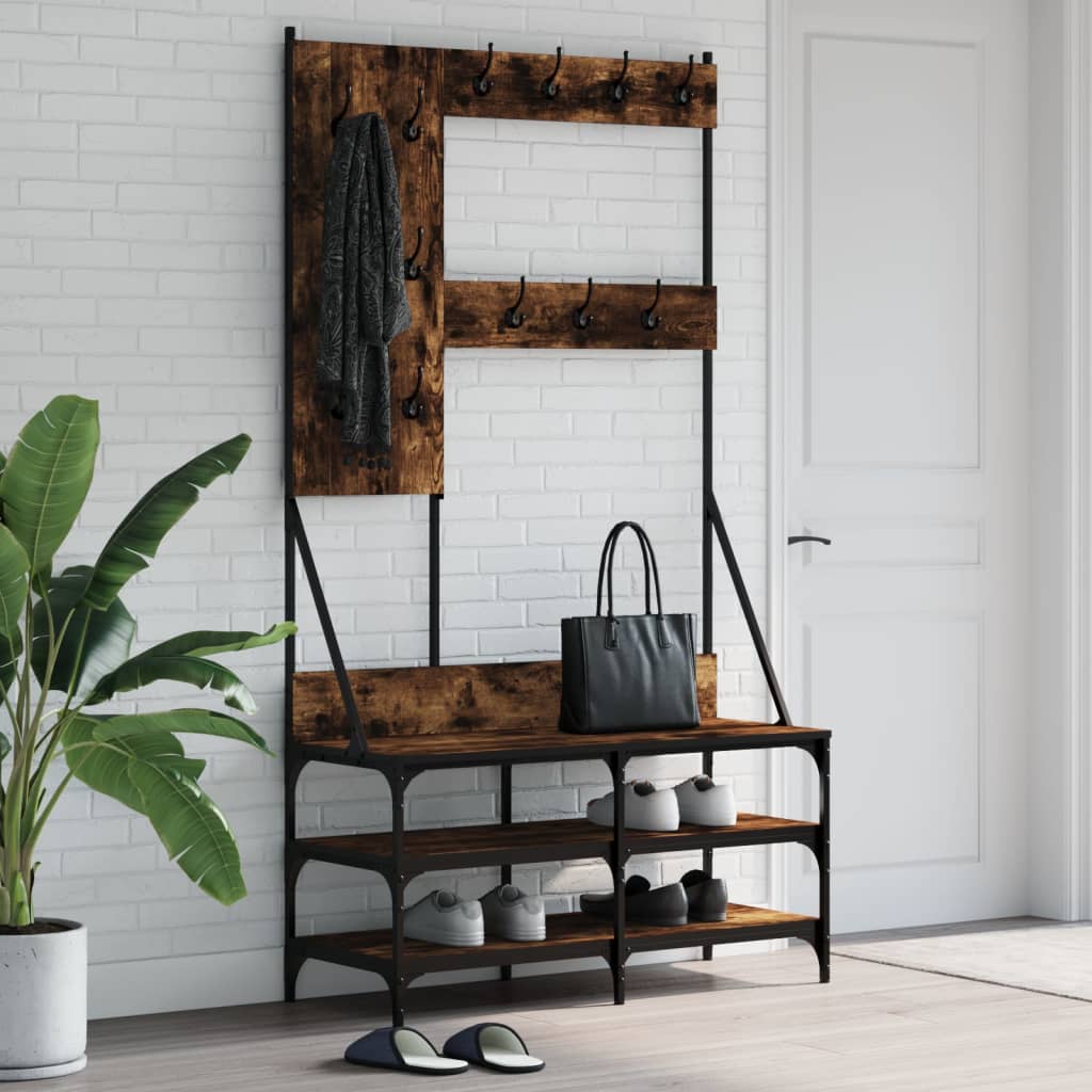 VXL8721012196360_m_en_hd_1.jpg vidaXL Vešiak na šaty s botníkom dymový dub 100x40x184 cm – Obrázok 1