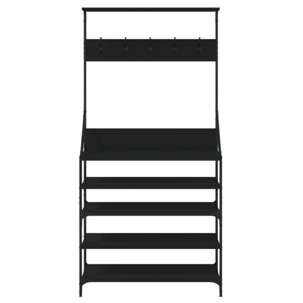 vidaXL Vešiak na šaty s botníkom čierny 90x34x184 cm – Obrázok 4