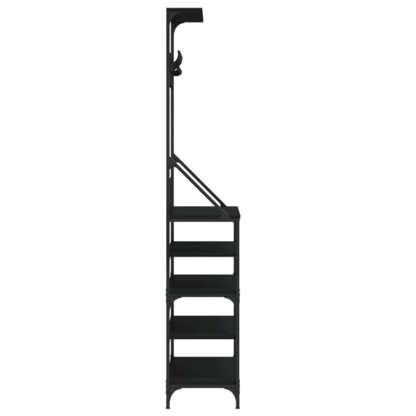 vidaXL Vešiak na šaty s botníkom čierny 90x34x184 cm – Obrázok 5