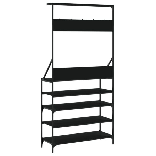 vidaXL Vešiak na šaty s botníkom čierny 90x34x184 cm – Obrázok 6