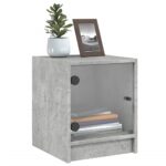 vidaXL Nočné skrinky sklenené dvierka 2 ks betónovo sivé 35x37x42 cm – Obrázok 4