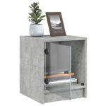 vidaXL Nočné skrinky sklenené dvierka 2 ks betónovo sivé 35x37x42 cm – Obrázok 5