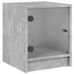 vidaXL Nočné skrinky sklenené dvierka 2 ks betónovo sivé 35x37x42 cm – Obrázok 6