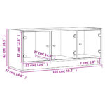 vidaXL TV skrinka so sklenenými dvierkami dymový dub 102x37x42 cm – Obrázok 12