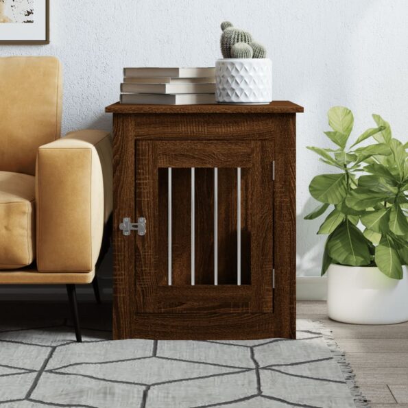 vidaXL Nábytková prepravka pre psa hnedý dub 55x75x65 cm kompoz. drevo – Obrázok 3