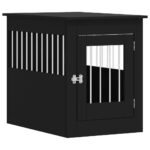 vidaXL Nábytková prepravka pre psa čierna 55x80x68 cm kompozitné drevo – Obrázok 2