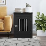 vidaXL Nábytková prepravka pre psa čierna 55x80x68 cm kompozitné drevo – Obrázok 3