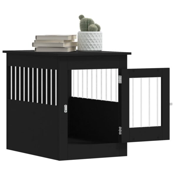 vidaXL Nábytková prepravka pre psa čierna 55x80x68 cm kompozitné drevo – Obrázok 5
