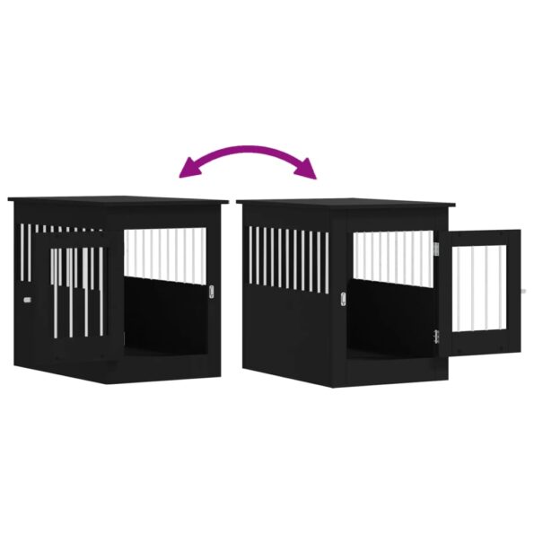 vidaXL Nábytková prepravka pre psa čierna 55x80x68 cm kompozitné drevo – Obrázok 10
