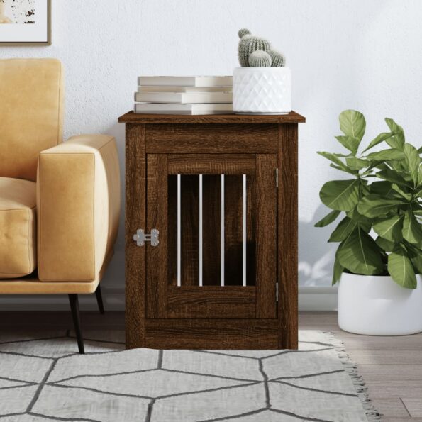 vidaXL Nábytková prepravka pre psa hnedý dub 55x80x68 cm kompoz. drevo – Obrázok 3