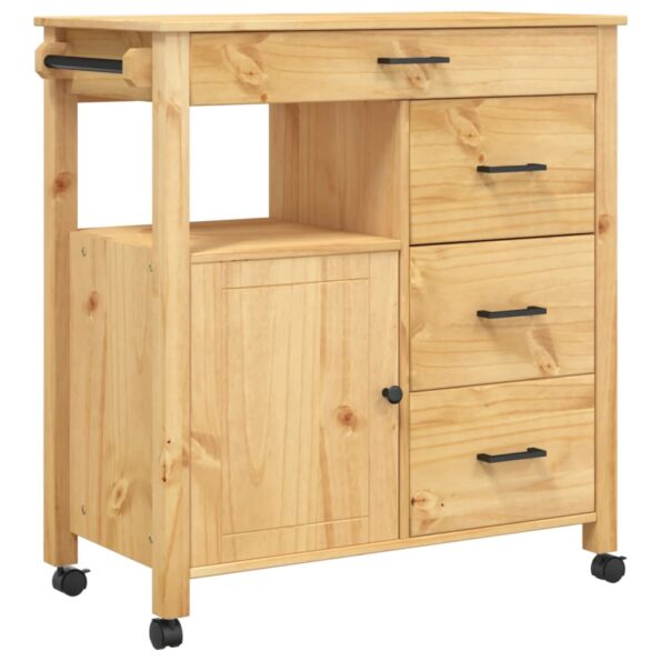 vidaXL Kuchynský vozík MONZA 84x40x88,5 cm borovicový masív – Obrázok 2