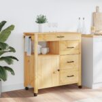 vidaXL Kuchynský vozík MONZA 84x40x88,5 cm borovicový masív – Obrázok 3
