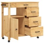 vidaXL Kuchynský vozík MONZA 84x40x88,5 cm borovicový masív – Obrázok 4