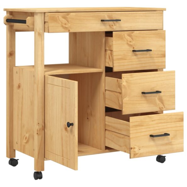 vidaXL Kuchynský vozík MONZA 84x40x88,5 cm borovicový masív – Obrázok 4
