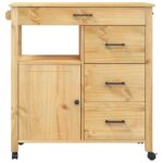 vidaXL Kuchynský vozík MONZA 84x40x88,5 cm borovicový masív – Obrázok 5