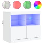 vidaXL Komoda s LED svetlami biela 81x37x67 cm – Obrázok 2