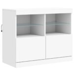 vidaXL Komoda s LED svetlami biela 81x37x67 cm – Obrázok 3
