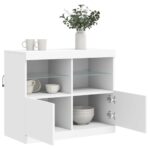 vidaXL Komoda s LED svetlami biela 81x37x67 cm – Obrázok 5