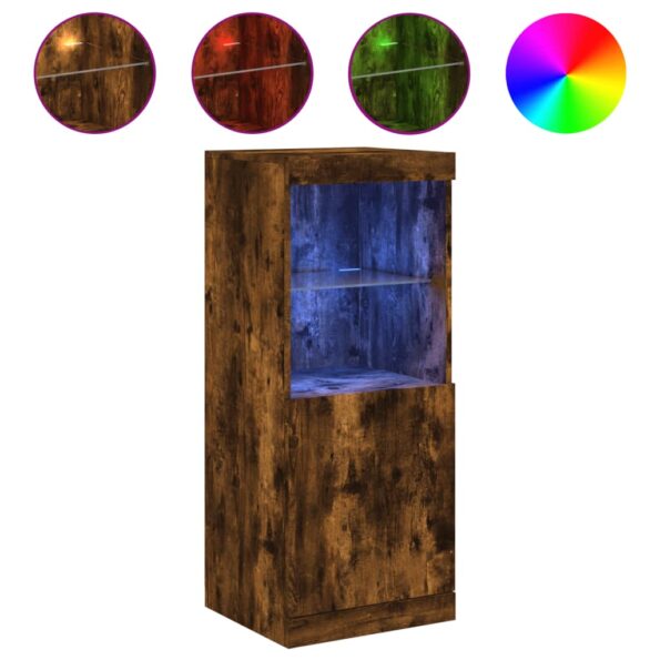 vidaXL Komoda s LED svetlami dymový dub 41x37x100 cm – Obrázok 2