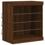 vidaXL Komoda s LED svetlami hnedý dub 60,5x37x67 cm – Obrázok 5
