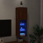 vidaXL TV skrinka s LED svetlami hnedý dub 30,5x30x102 cm – Obrázok 5