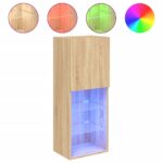 vidaXL TV skrinka s LED svetlami dub sonoma 40,5x30x102 cm – Obrázok 2