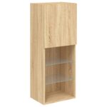 vidaXL TV skrinka s LED svetlami dub sonoma 40,5x30x102 cm – Obrázok 7