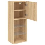 vidaXL TV skrinka s LED svetlami dub sonoma 40,5x30x102 cm – Obrázok 8