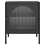 vidaXL Nočné stolíky čierne 50x35x60 cm sklo a oceľ – Obrázok 4