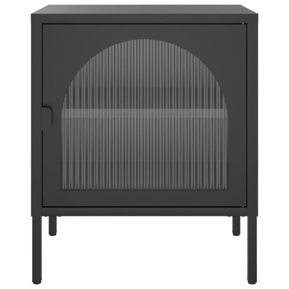 vidaXL Nočné stolíky čierne 50x35x60 cm sklo a oceľ – Obrázok 4