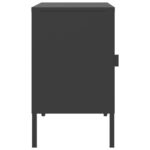 vidaXL Nočné stolíky čierne 50x35x60 cm sklo a oceľ – Obrázok 5