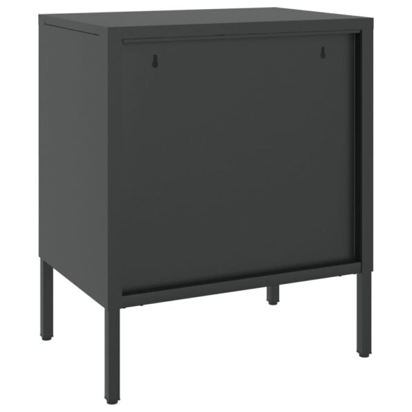 vidaXL Nočné stolíky čierne 50x35x60 cm sklo a oceľ – Obrázok 6
