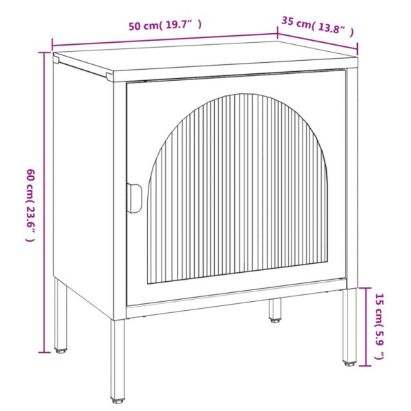 vidaXL Nočné stolíky čierne 50x35x60 cm sklo a oceľ – Obrázok 8
