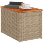 vidaXL Záhradné príručné stolíky 2ks béžové 55x34x37cm polyratan masív – Obrázok 4